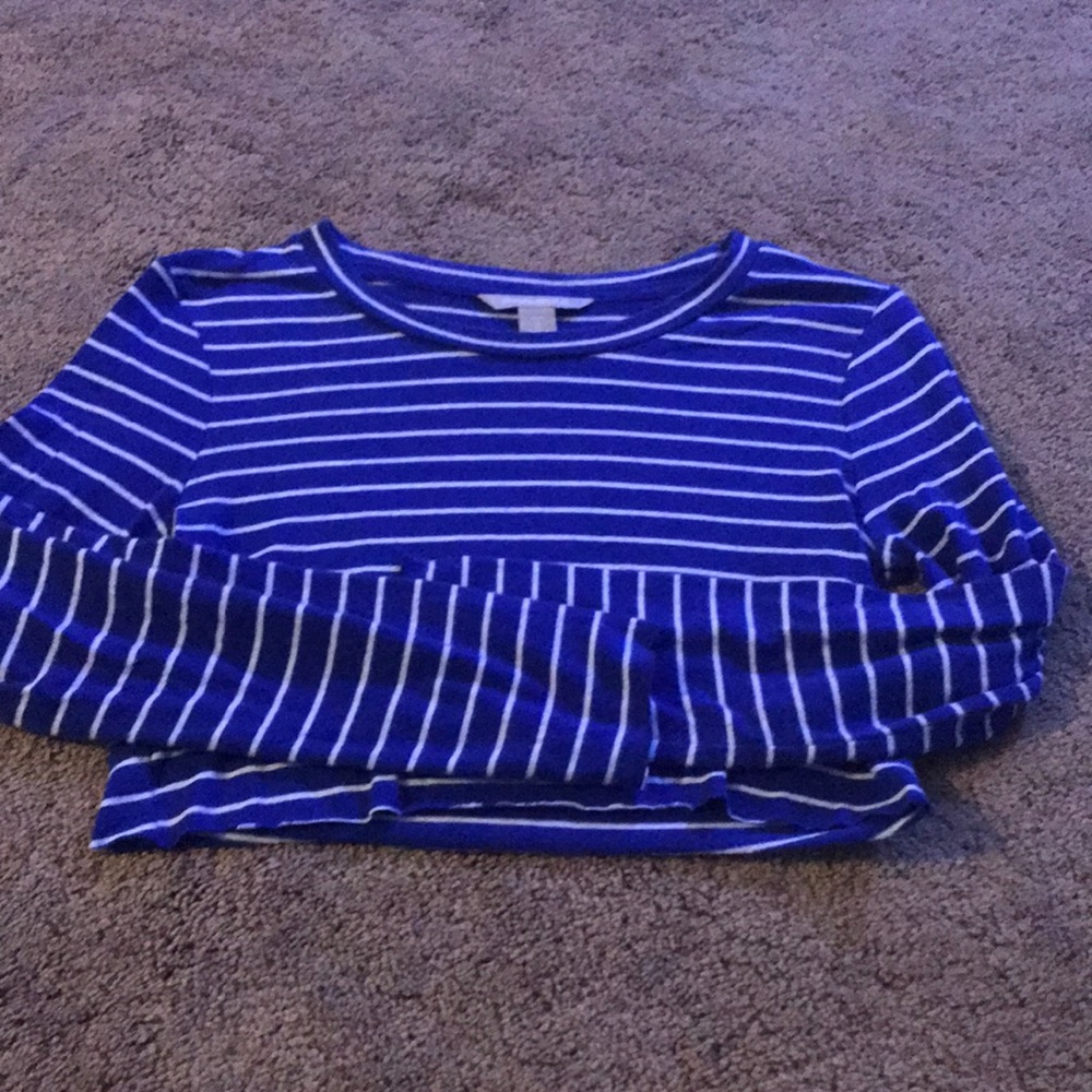 Thrifted blue and white stripped  top